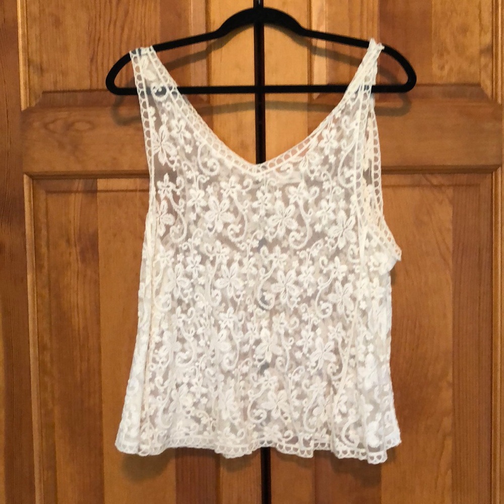 White lace tank top